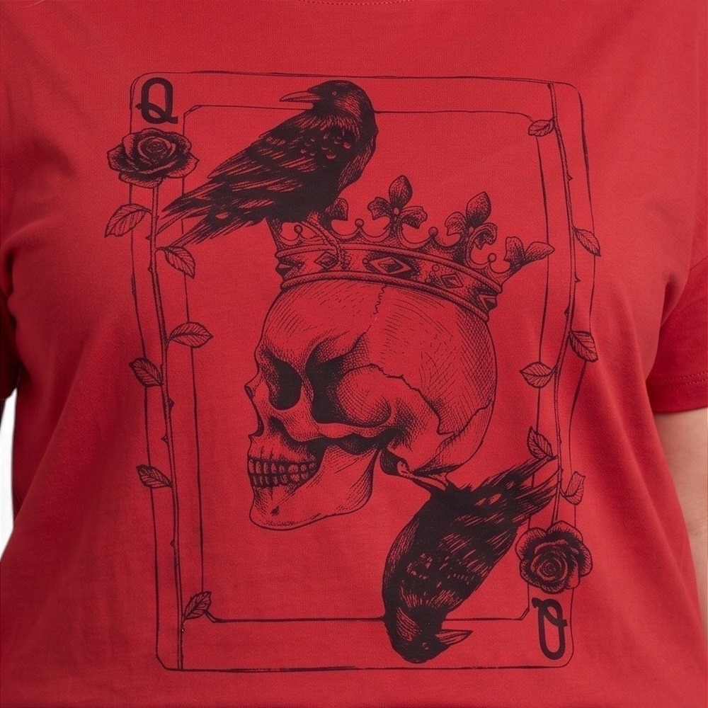 TORRID Nightfall "Skull Card"  Oversized Heritage Jersey Tee NWT Size 1X